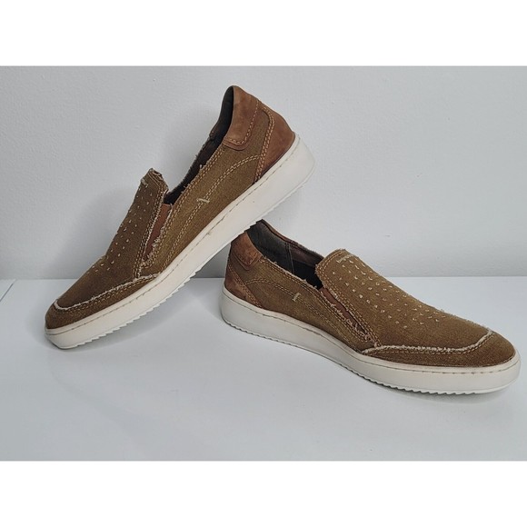 Roan by Bed Stu Kayson Slip On Shoes Mens 9 Canvas and Leather Loafers Brown main image 4